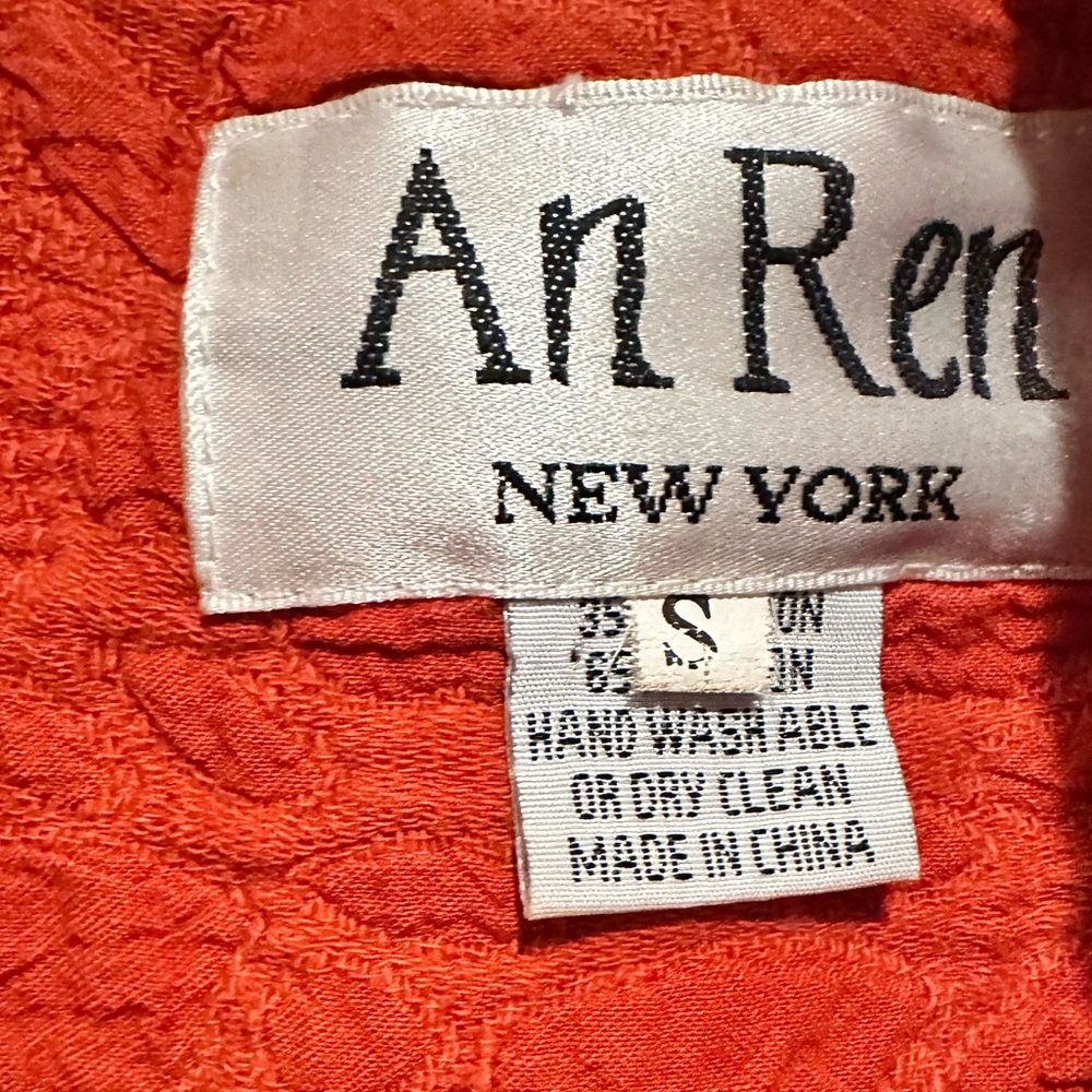 AN REN NY VINTAGE BOHO TEXTURED STRETCH BLAZER JACKET ORANGE Y2K
DRESS S - Picture 5 of 9